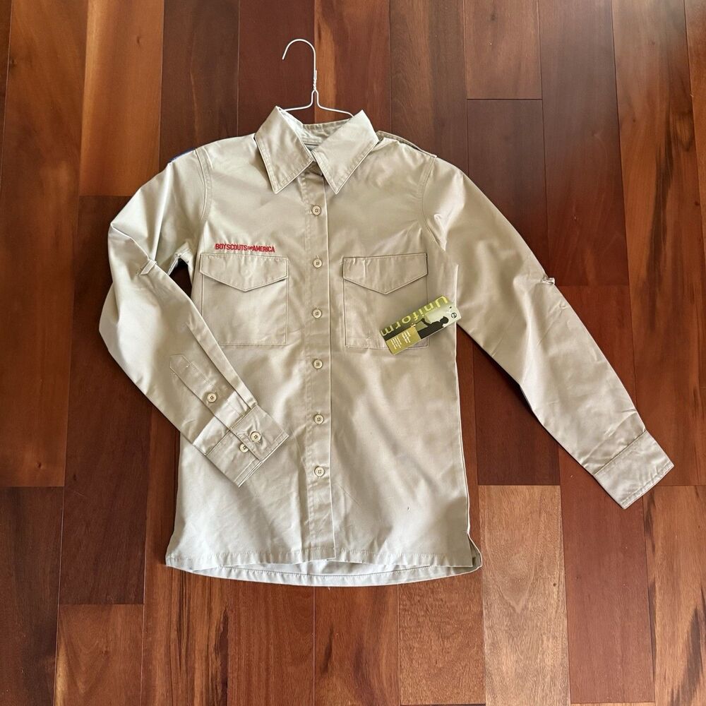 Boy Scouts Ladies Women's XS Uniform Shirt Long Sleeve Poplin UPF 40+ BSA NWT